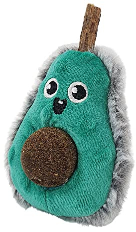 Nobby 62419 Plüsh Avocado mit Matatabi Stick und Catnip Kugel 13 cm, grün