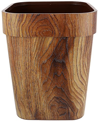 DOITOOL Wood Waste Paper Bin: Wooden Paper Basket Small Trash Can Rectangular Waste Basket Decorative Garbage Container Wooden Office Bin for Office, Bedroom - 24 x 24 x 30.5cm