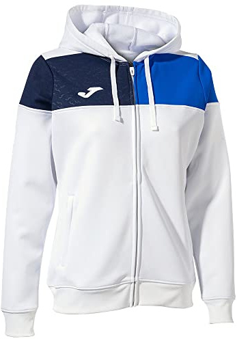 Joma Jacke mit kapuze frau Crew V weiss königsblau marineblau