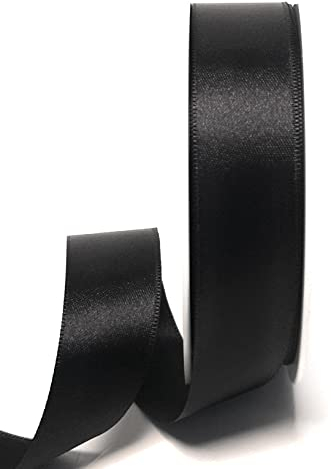 s.dekoda Satinband 25m x 25mm Schwarz Schleifenband Dekoband Satin