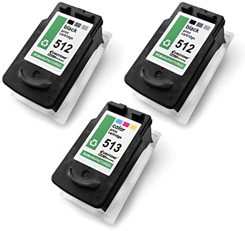 EuroPro Patronen 3X kompatibel für Canon MX320 MX330 MX340 MX350 MX360 MX410 MX420 ersetzt PG512 CL513 CMYK