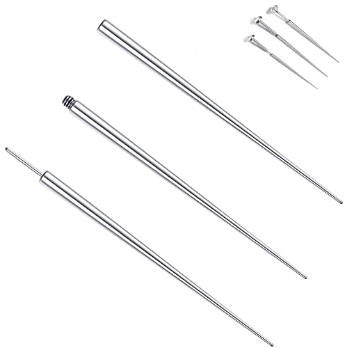 FIOROYAL 3 Pcs Piercing Taper Insertion Chirurgenstahl 14G 16G 18G für Ohr/Nase/Lippe/Bauch/Nippel/Zunge Piercing Tool Body Stretching Piercings Kit Assistant Tool1.6