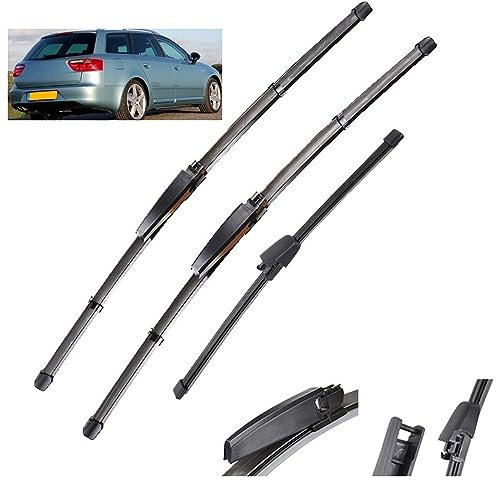 Juego de escobillas limpiaparabrisas delanteras y traseras compatible con Seat Exeo ST Estate 2008-2013, cepillo for ventana de parabrisas de 222213
