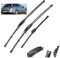 Juego de escobillas limpiaparabrisas delanteras y traseras compatible con Seat Exeo ST Estate 2008-2013, cepillo for ventana de parabrisas de 222213