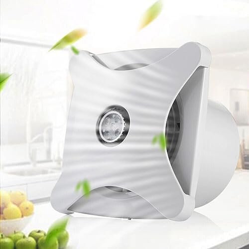 6 Ventilation Extractor Fans, Wall or Ceiling Mounted Exhaust Fan with Back Draught Shutter, LED Extractor Fan for Bathroom Bedroom 197m3/h (B-150mm)