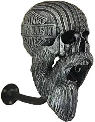 KEFFOR Porte-Moto tête Mort,Cintre Mural pour crâne Moto - Support Mural pour Moto, Manteaux, Casquettes, Perruques
