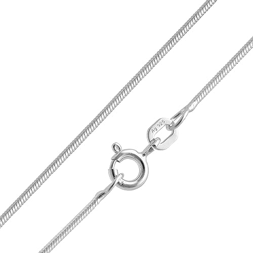trendor Feine Schlangenkette 925 Silber Kette Damen 1,1 mm Halskette für Frauen, elegante Geschenkidee 15685-42 42 cm