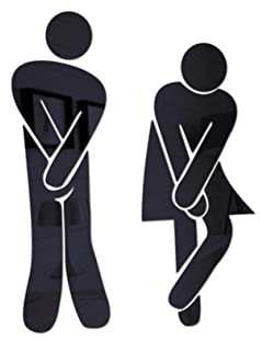 UKCOCO Della Toilette Per La Casa Divertenti Segni Della Porta Della Toilette Della Toilette Unisex Del Bagno Unisex Simboli Della Toilette Segni Divertenti Della