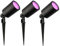 Ledvion - 3X RGBWW LED Strahler, Schwarz, IP65, 5W, RGBWW, 1 Meter Kabel, LED Strahler, Außen Garten Spot