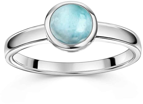 Materia Larimar Ring mit Edelstein türkis Silber 925 Damen SR-85-54
