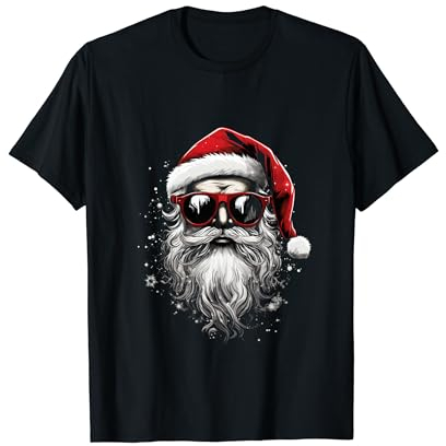 Santa Papa Claus Funny Gift Christmas Costume Dad - Unisex Erwachsene - Schwarz - Klein - T-Shirt - Kurzarm - Cartoon - Weihnachten - Familie, Erwachsene, Kinder, Weihnachten Fans, humorvoll