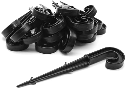 DOJA Barcelona | Estaca Sujeta Manguera | Pack 50 |16-20mm Ø | Estacas Garrote | Piqueta Microtubo Riego por Goteo | Estacas de Jardin | para Manguera, Huerto, Cesped, Riego de Goteo