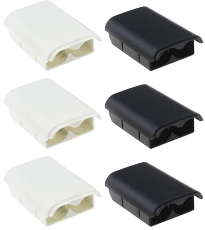 6 Pezzi Batteria Copertura Compatibile con Xbox 360 Wireless Controller 5,6 X 3,5 cm Ricambio Batteria Copertura Nero E Bianco