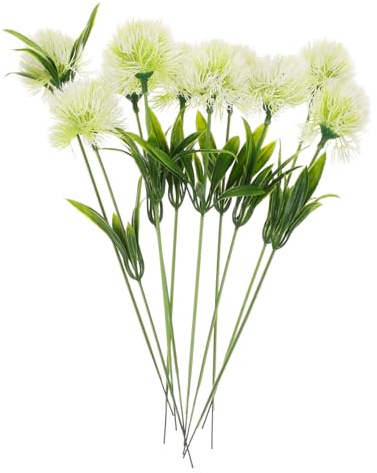 Cabilock 10 Stück Künstliche Löwenzahnblumen 9.84 Zoll Gefälschte Pusteblumen Deko für Wohnaccessoires Hochzeit Party Foto-Requisite