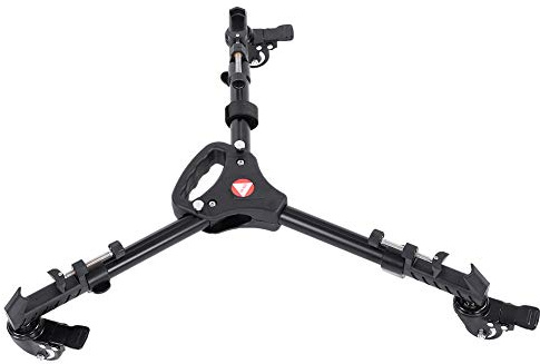 Foldable Tripod Dolly for Universal Camera Stand, Lightweight Aluminum with 3 Wheels