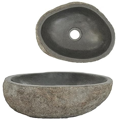 FOZICV Lavabo, lavandino moderno, 37 x 30 x 12 cm, in pietra di fiume Washbasin Lavabo