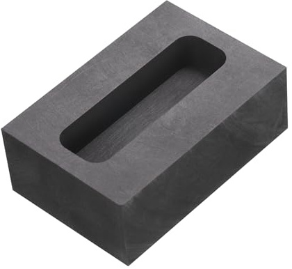 sourcing map Gold Silber Graphit Barrenform Gießform Schmelztiegel für das Gießen von Metall Aluminium Kupfer Messing Schmelzen Verfeinern, 1,77x0,55x0,39 (100g Gold/52g Silber)