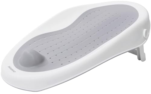 Bebamour Soporte de Baño para Bebé 0-24 Meses, Plegable Con Diseño de Ventosa Fuerte, Asiento Antideslizante, Gris