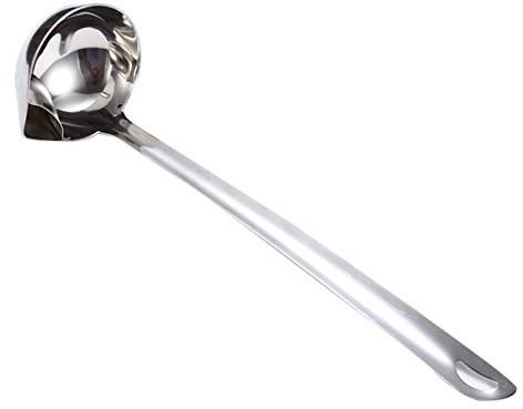 Stainless Steel Soup Fat Oil Separator Ladles Skimmer Spoon Soup Colander for Kitchen with Heat Insulation Anti-scalding Grease Strainer