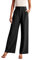 Weites Bein Hose Elegantes Hose Damen Frauen Stoffhose Für Frauen Arbeit Business Casual Hoch taillierte Anzughose Fließende Hose Büro Chino Hose Damen(Schwarz, 4XL)