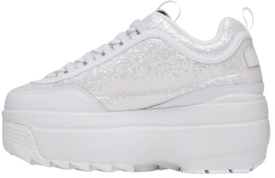 Fila Disruptor II Wedge Special Glitter Sneaker Schuhe für Damen (Weiß/Weiß/Weiß, 43,5), Weiß/Weiß/Weiß, 41.5 EU