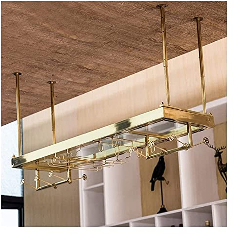 Casier à vin suspendu avec support en verre et étagère, casier à vin créatif, support en verre suspendu, porte-gobelet suspendu, support en verre à vin, casier à vin domestique de style européen (cou