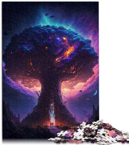 Puzzlespiel Kosmische Welt, Baum des Lebens, 1000 Teile, Puzzle, Holzpuzzle, Lernspiele, Dekomprimierendes, geistiges Lernspielzeug (50 x 75 cm)