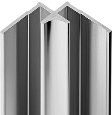 Schulte profilé d'angle intérieur 255 cm aspect chromé pour panneau mural de salle de bain DécoDesign, revêtement décoratif douche, recoupable adaptable à la hauteur du panneau