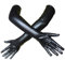 Hioip Women's Faux Leather Sexy Long Gloves, Wet Look Gloves Women Fancy Dress 80's Gloves Opera, Shiny Look Adult Latex Sexy Long Gloves for Daily Costume Cosplay Evening Party Wedding (Black)