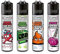 Clipper® 4er Set Mix Slogan #9 Feuerzeuge + 1 Sticker High Zombie