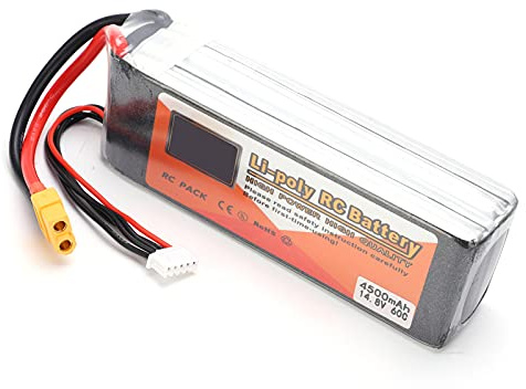 Batterie Lipo 4500mAh 4s 60C, Prise XT60, pour Voiture, Bateau, Hélicoptère, Drone RC