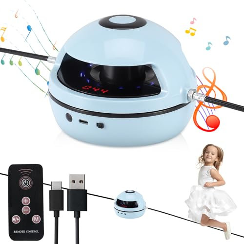 Elektronische Springseil Maschine mit Zähler für Kinder, Smart Jump Rope Machine mit Fernbedienung 1-10 Geschwindigkeitsstufen, LED-Bildschirm, Bluetooth Musik, Farblicht, Skipzone Seilspringen Kinder