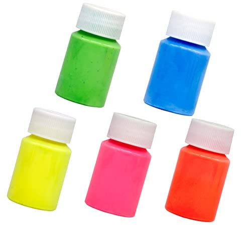 Hohopeti 5stücke Neon Nachtleuchtende Farbe Teiliges Fluoreszierende Pigmente in Orange Gelb Grün Blau Für Kunstprojekte Nageldesign Und Graffiti Leuchtet Im Dunkeln