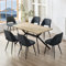 ANVOFONG Essgruppen Esstisch mit 6 Schwarz Stühlen,140 x 80 x 76 cm Rechteckig Esstisch aus helles Holzfarbe,Esszimmerstühle mit Skelettierte Rückenlehne,für Küche Esszimmer und Wohnzimmer