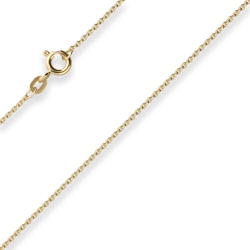 1,3mm Rund-Ankerkette Goldkette Collier Halskette aus 333 Gold Gelbgold 65cm