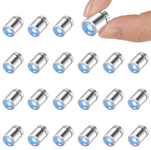 AUAUY 22 Stück Mini LED Lichter für Puppenhäuser, Micro LED Licht, Mini-Lichter zum Selbermachen, Mini-Lichter zum Basteln, Miniatur Lichter für Vitrinen, Spielzeug Bausteine (Blaues Licht)