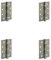 4 Pack Heavy-Duty Certifire Grade 13 Stainless Steel Ball Bearing Hinges 102x76x3mm in Antique Brass - 30/60 Fire Door Hinge
