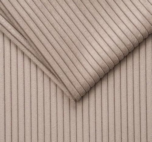 TAPHICEROS Cord Stoff, Beige, 100cm x 142cm, Meterware, Polsterstoff Material, Möbelstoff, Dicker Rippenstoff, Kord-Stoff, Bezugsstoff, Dekostoff für DIY Möbel Sofa Couch Kissenbezüge Kleidung