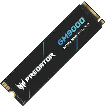 acer Predator GM9000 4TB SSD, PCIe Gen5x4 NVMe M.2 SSD, Up to 14,000MB/s, Microsoft DirectStorage, SLC + DRAM Cache, PCIe 5.0 Internal Solid State Drive, Compatible with Desktops Laptop PC AI Work