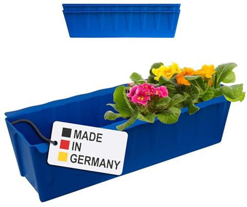 Paletten Blumenkasten Einsatz 37,3cm Blau 2er Set Europalette Pflanzeinsatz | Hossis Wholesale Pflanzeinsatz Made in Germany aus stabilem Kunststoff fuer Balkon Hochbeet Garten und langlebige Bepflanzung