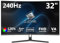 Z-Edge 32 Inch 240Hz Curved Gaming Monitor 1ms MPRT Full HD 16:9 1500R Curved Screen, 280cd/m² Brightness, Ultra-Thin Bezel, FreeSync, DisplayPort & HDMI, Black