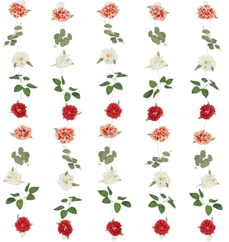 CITYES 5 Pcs Flower Garland for Backdrop Artificial Hanging Wildflower Garland Floral Vines 29.5 ft Faux Silk Flowers Vines Decorations for Home Garden Spring Summer Wedding Party Arch Wall Fall Decor