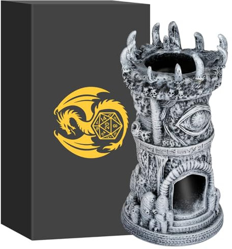 Kyklopen Würfelturm für Alle Würfelgrößen, DND Brettspiel Zubehör, Einäugiger Turm, Tischplatte Rollenspiele, Harz 3D Würfelthron, D&D Fantasy Spieler Geschenk (Keine Würfel Enthalten)