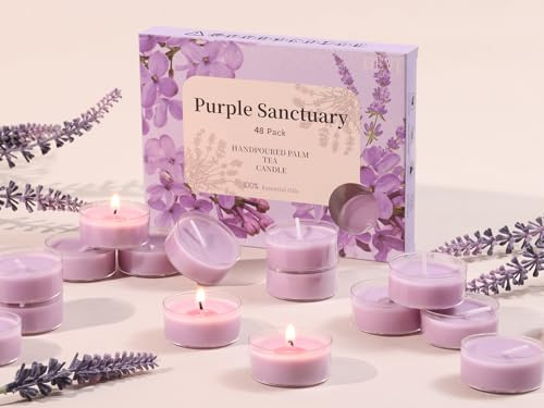 Eucalyptus & Lavender Scented Tea Lights Candles 48 Pack,