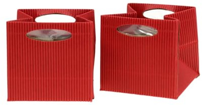 Viana Papiertasche Blumentopf Übertopf Rot 10,5cm 12St - Dekorative Pflanzentasche für Innen & Geschenkidee, 12 Stück