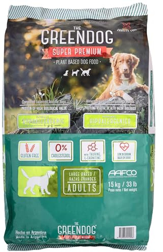 The Green Dog: Super Premium: Adult Regular Bite - 33 Lb Bag Dog Food - Plant Based Protein, Vegan Dry Pet Kibble, Gluten Free, Complete Nutrition