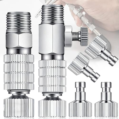 Mount Kumgang 6 Stück Airbrush Adapter Zubehör | Airbrush Quick Connecter Adapter Set, Airbrush Quick Release Disconnect Fitting Connector Set, Für Luftkompressor,