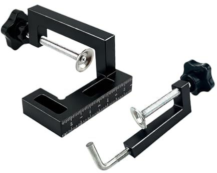 F Fityle Serre-joints d'angle pour le travail du bois, équerre à angle droit de 90°, serre-joints de butée, robustes, réglables et universels pour armoires, 1 Pièce Rouge et Noire