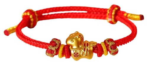 Genérico Bracelet du cheval du Nouvel An chinois 2026 - Bracelet en rouge chinois 2026, accessoires avec amulette porte-bonheur | Bijoux pour occasions spéciales | Pour fête d'anniversaire