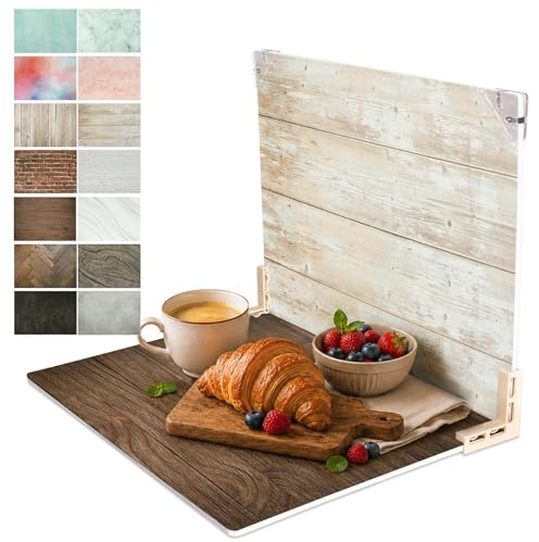 EMART Product Photography Backdrops 40x30cm,Double-Sided Patterned(7 Pcs) | Photo Backdrop,40x30cm,7 Pcs Double-Sided Patterned Papers,Waterproof,Dustproof,No-Reflection,Food Jewelry Cosmetics Shooting
